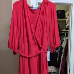 Elegant Red Wrap Dress